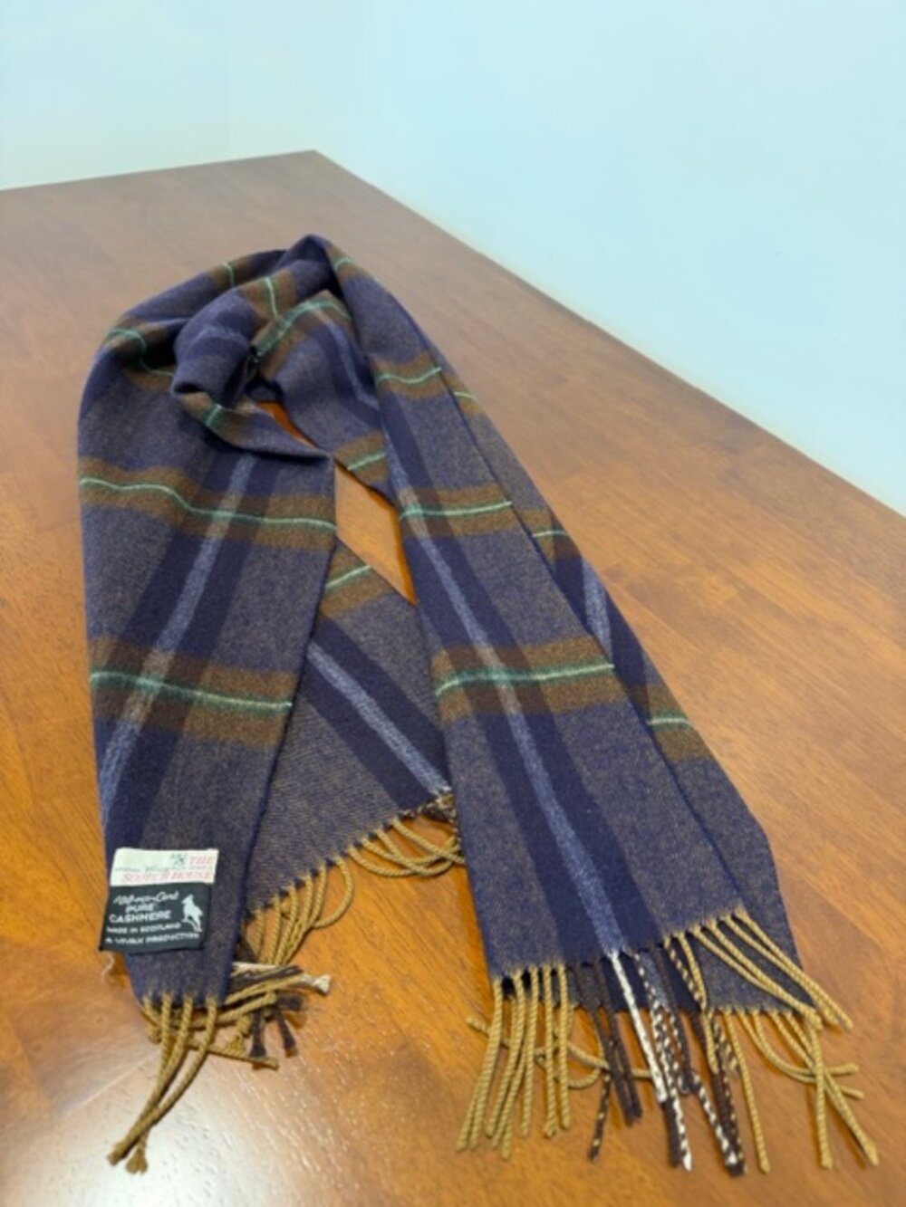 The Scotch House Pure Cashmere Unisex Plaid Scarf. - Picture 7 of 10